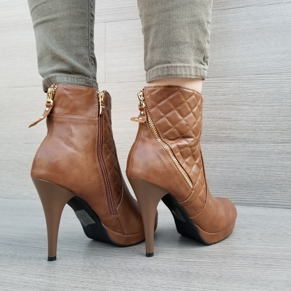 Platform High Heel Ankle Boots Fur inside-BB - Picture 5 of 8